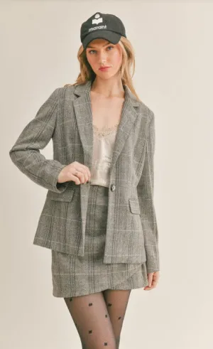 League of Her Own Herringbone Blazer