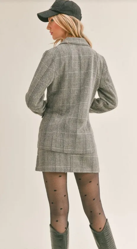 League of Her Own Herringbone Blazer