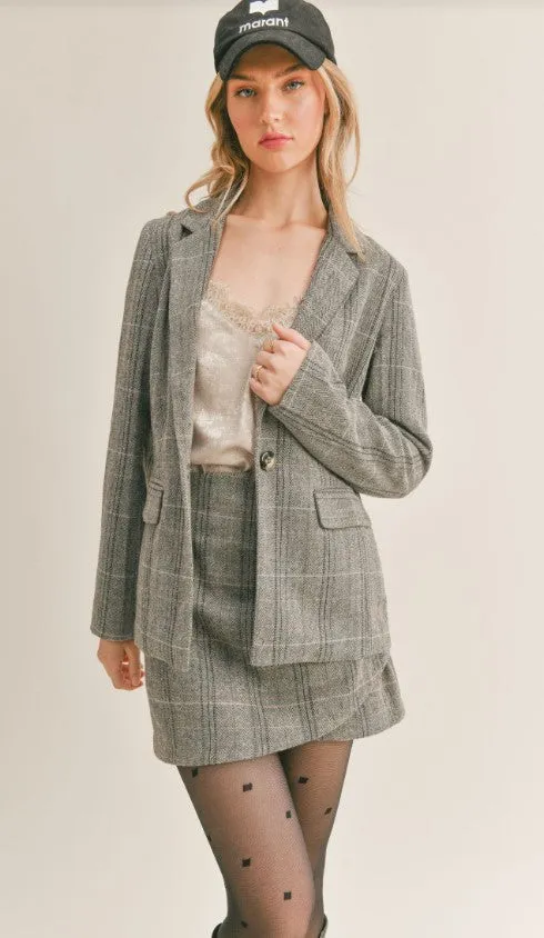 League of Her Own Herringbone Blazer