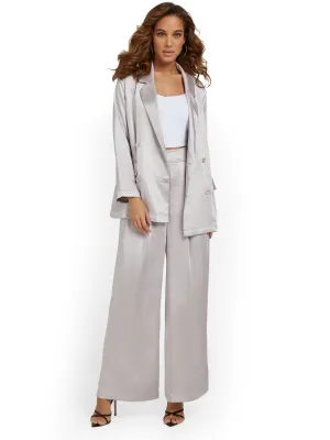 Lena 2-Piece Satin Blazer & Wide-Leg Pant Set - Brands We Love