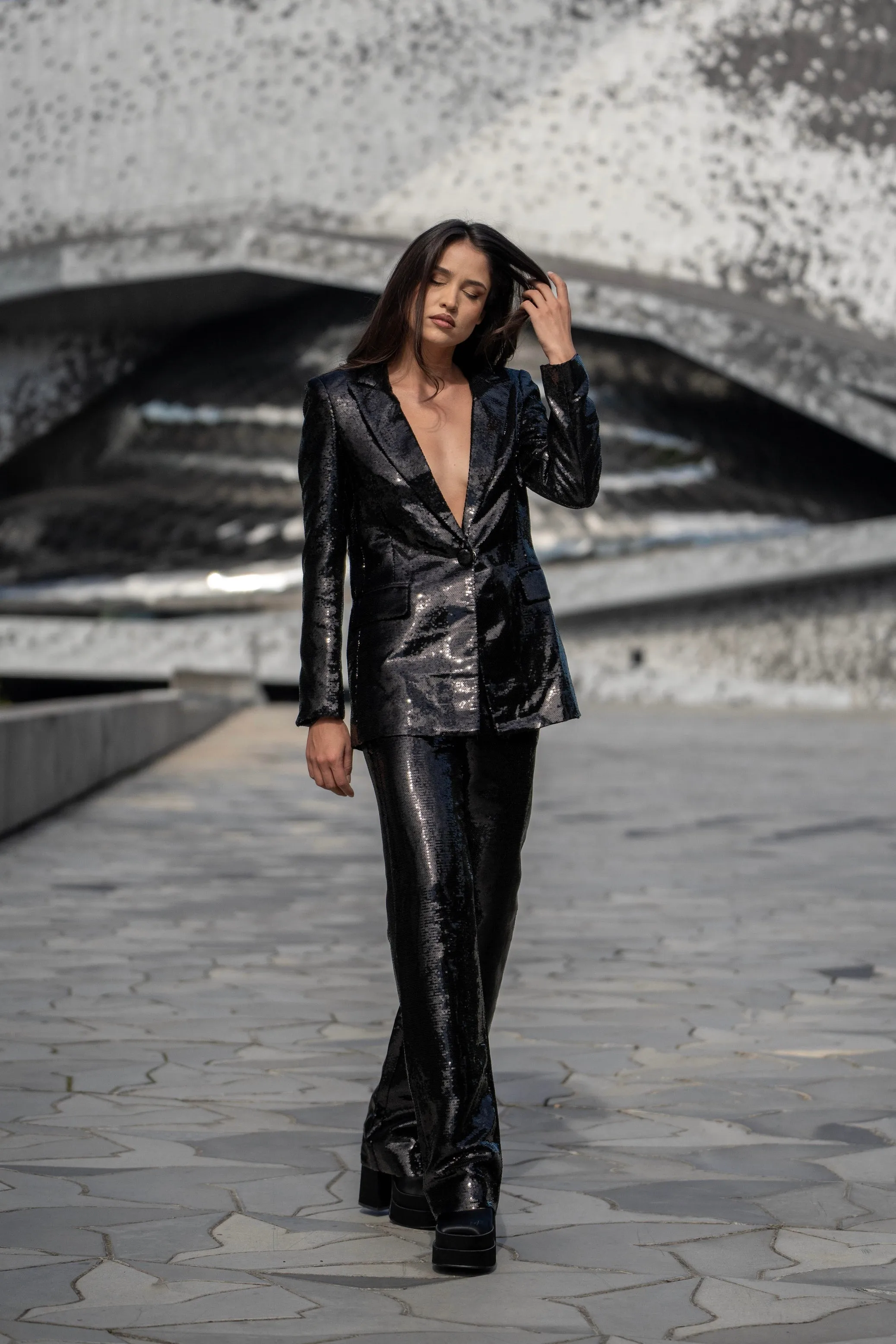 Leo Black Sequin Blazer
