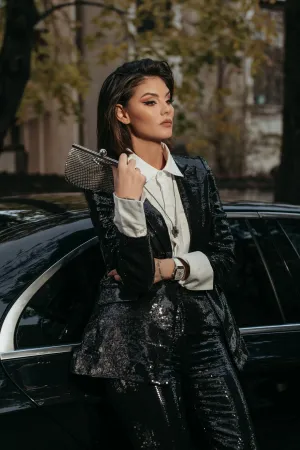 Leo Black Sequin Blazer