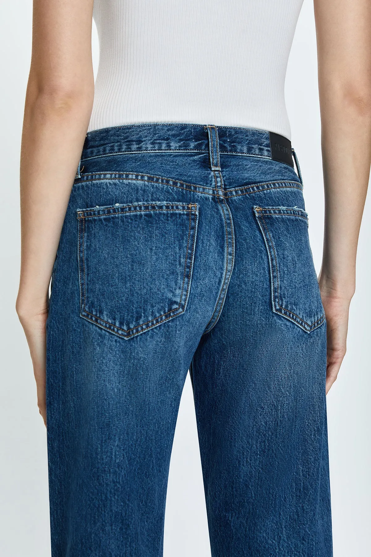 Lexi Mid Rise Bowed Straight Jeans