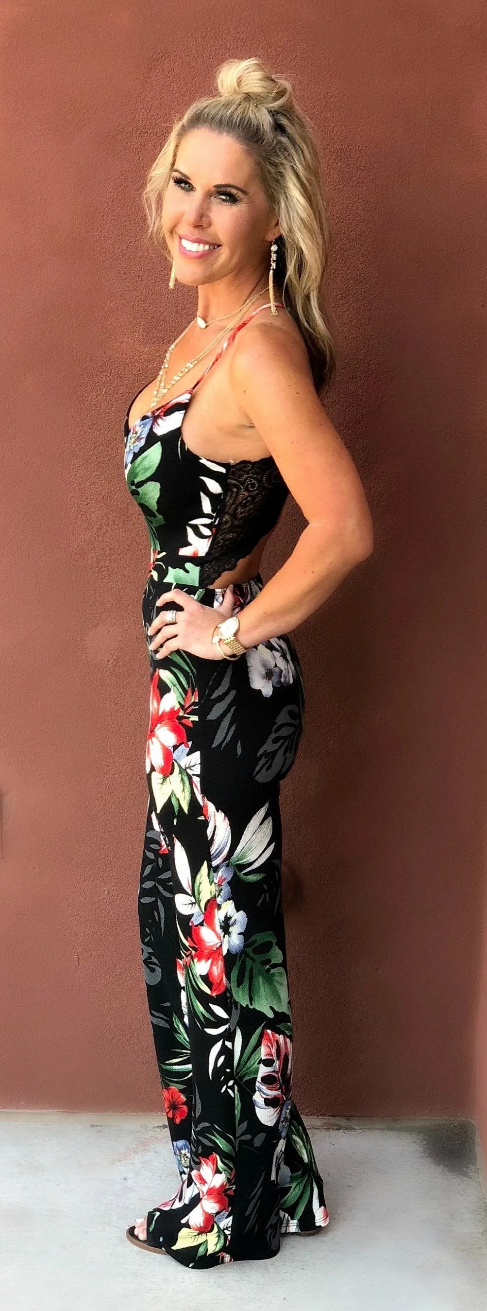 Life is Great Floral Jumpsuit