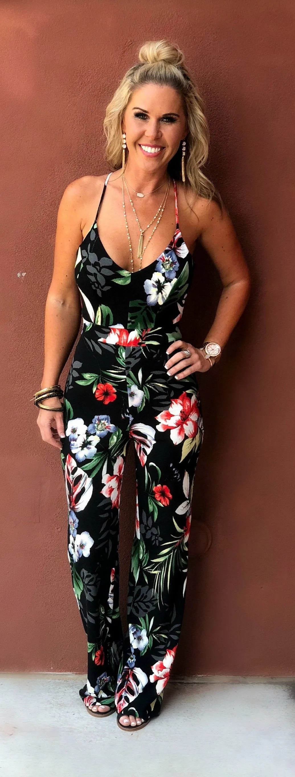 Life is Great Floral Jumpsuit