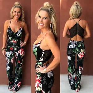 Life is Great Floral Jumpsuit