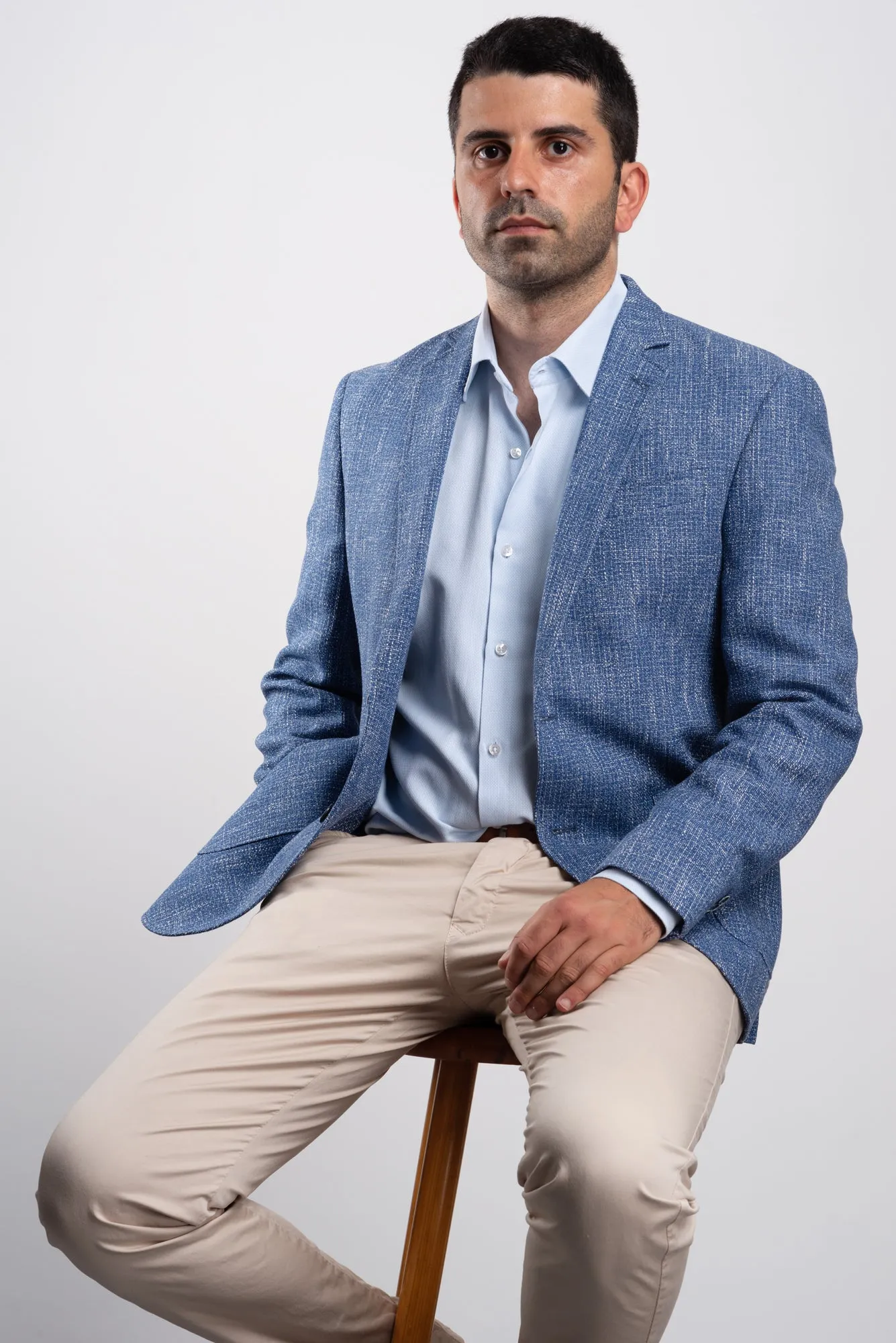 Light Blue Campore Cotton Blazer