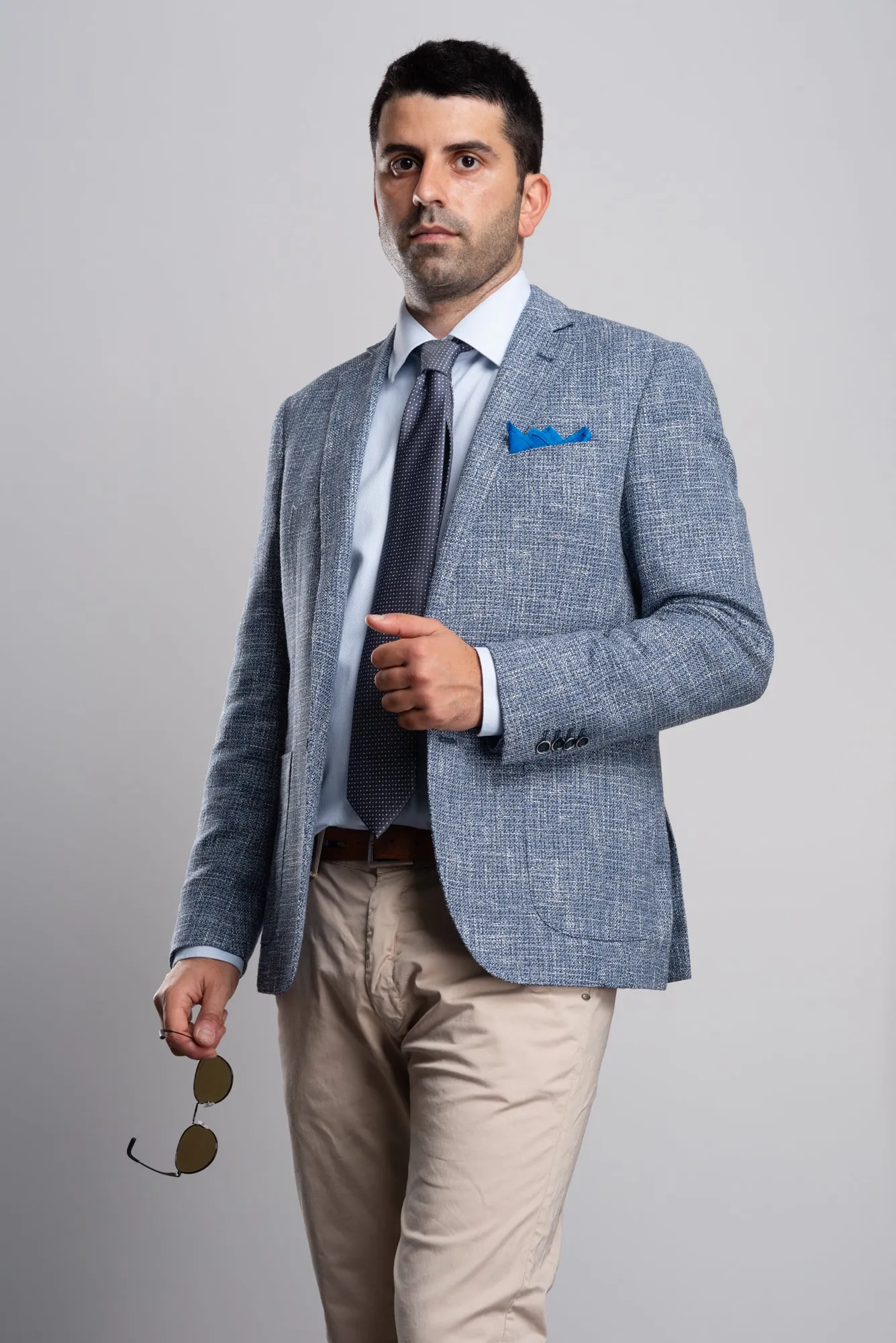 Light Blue Cotton Blazer