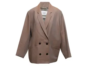 Light Brown Closed Double-Breasted Blazer Size US M
