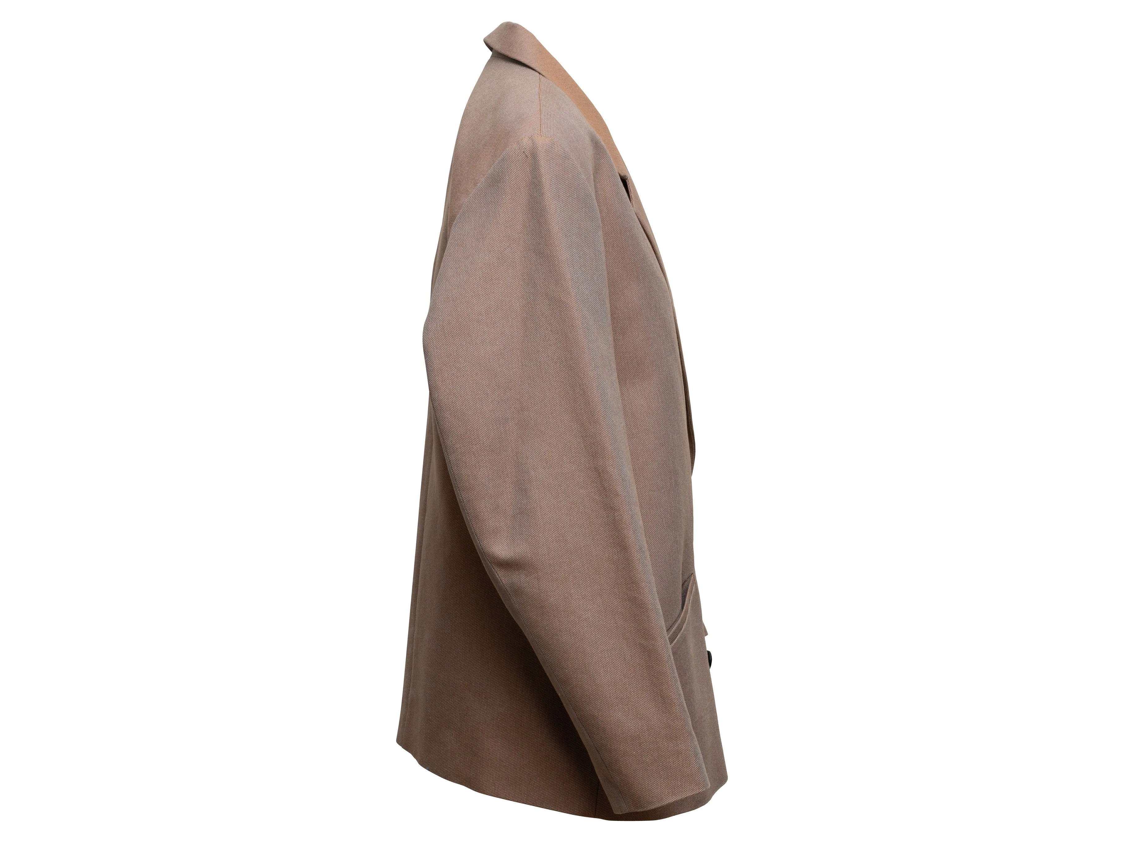 Light Brown Closed Double-Breasted Blazer Size US M