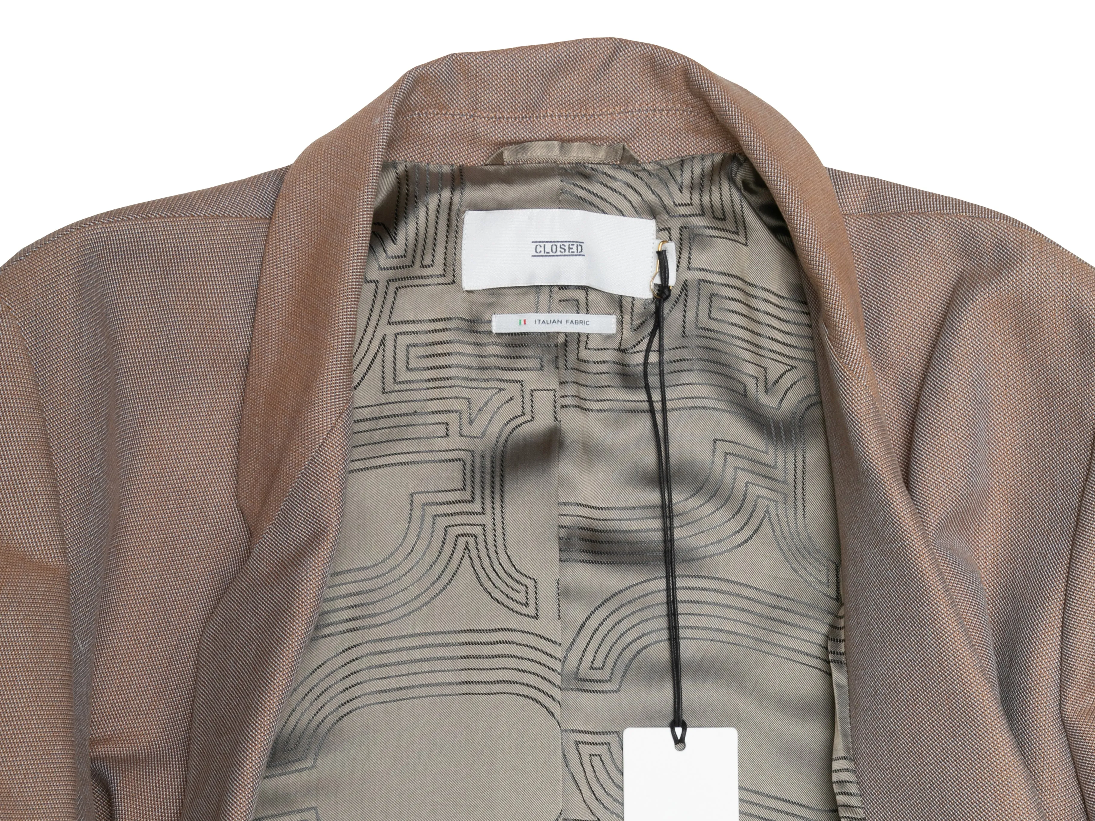 Light Brown Closed Double-Breasted Blazer Size US M