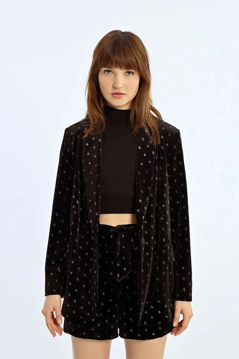 Lili Sidonio Oversized Velvet Blazer