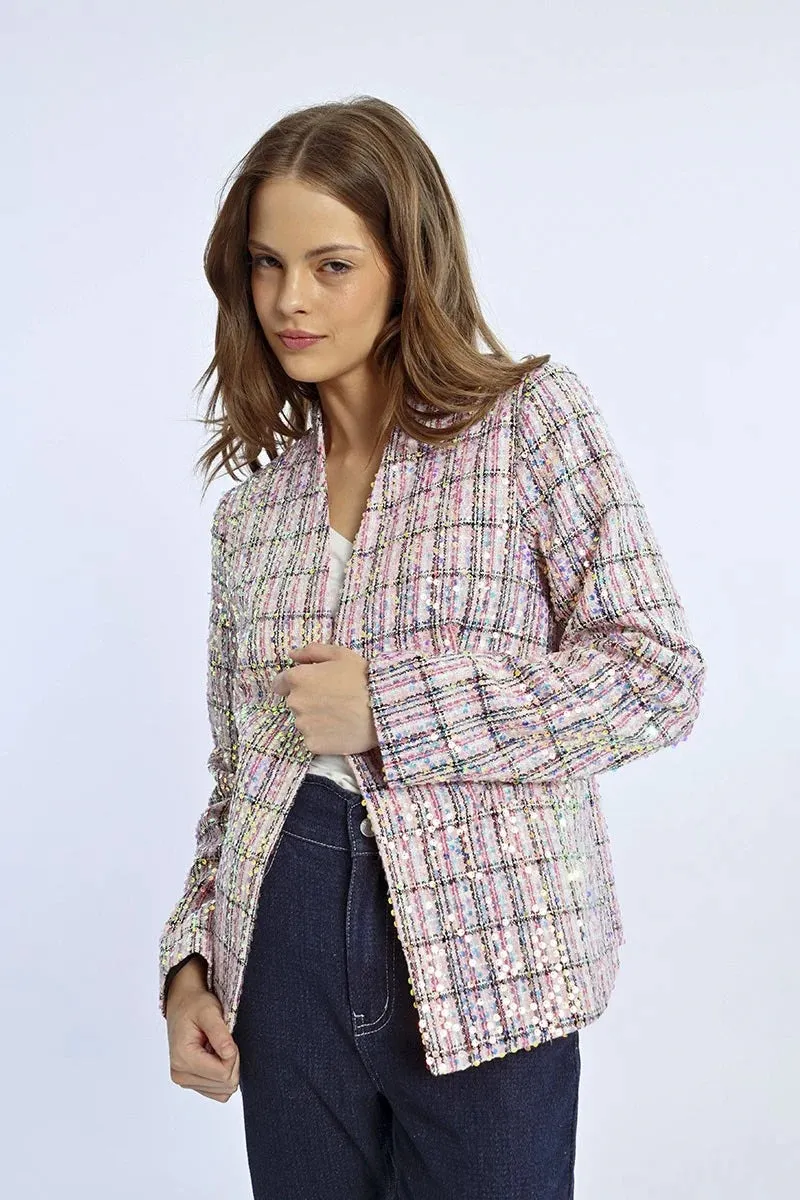 Lili Sidonio Tweed and sequin Blazer