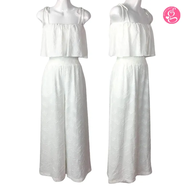 Linen Blend Jacquard Cape Jumpsuit