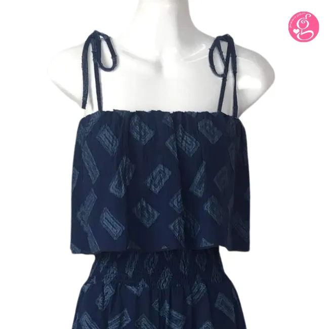 Linen Blend Jacquard Cape Jumpsuit