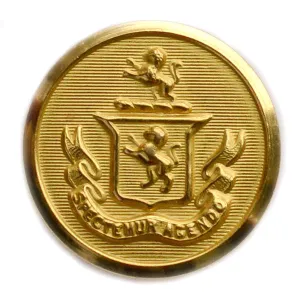 Lion Salient Brass Blazer Button (Made in USA by Waterbury)