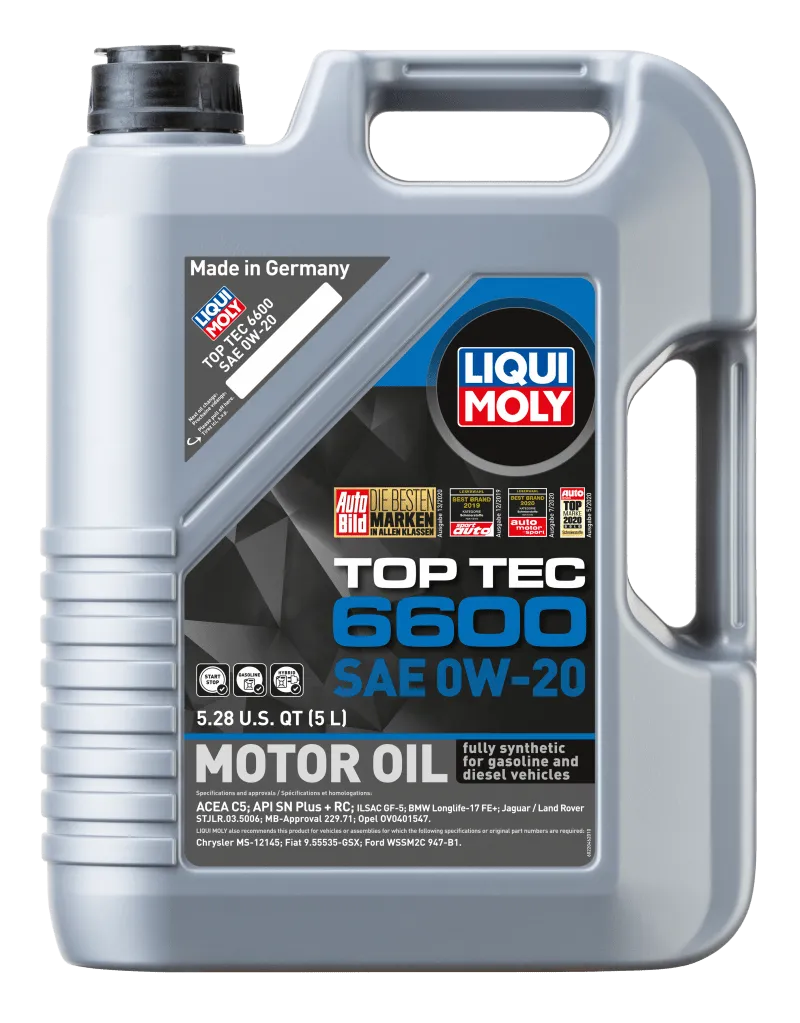 LIQUI MOLY 5L Top Tec 6600 Motor Oil SAE 0W20