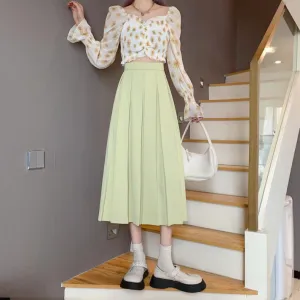 Long Pleated Black Skirt AL0166 Women Elegant Party Chiffon Skirt S4285767