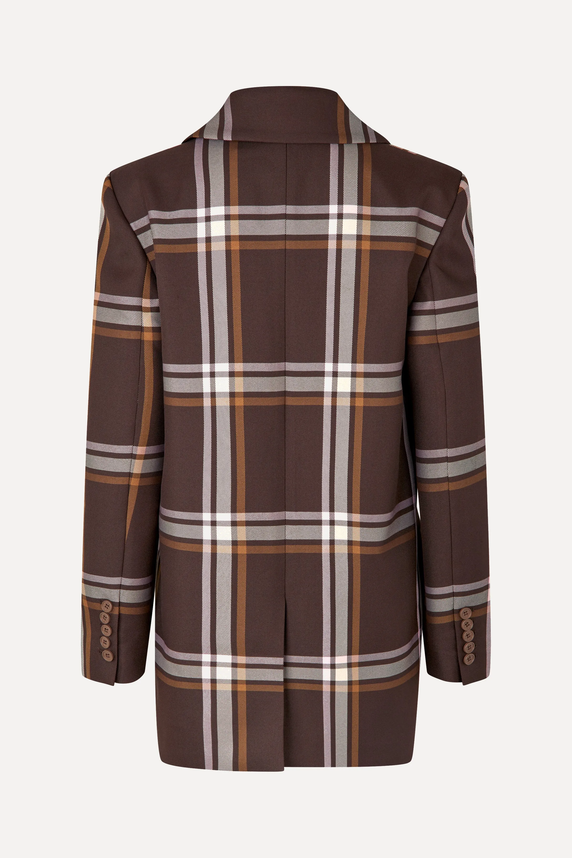 Long Sleeve Boxy Blazer - Weaved Checks