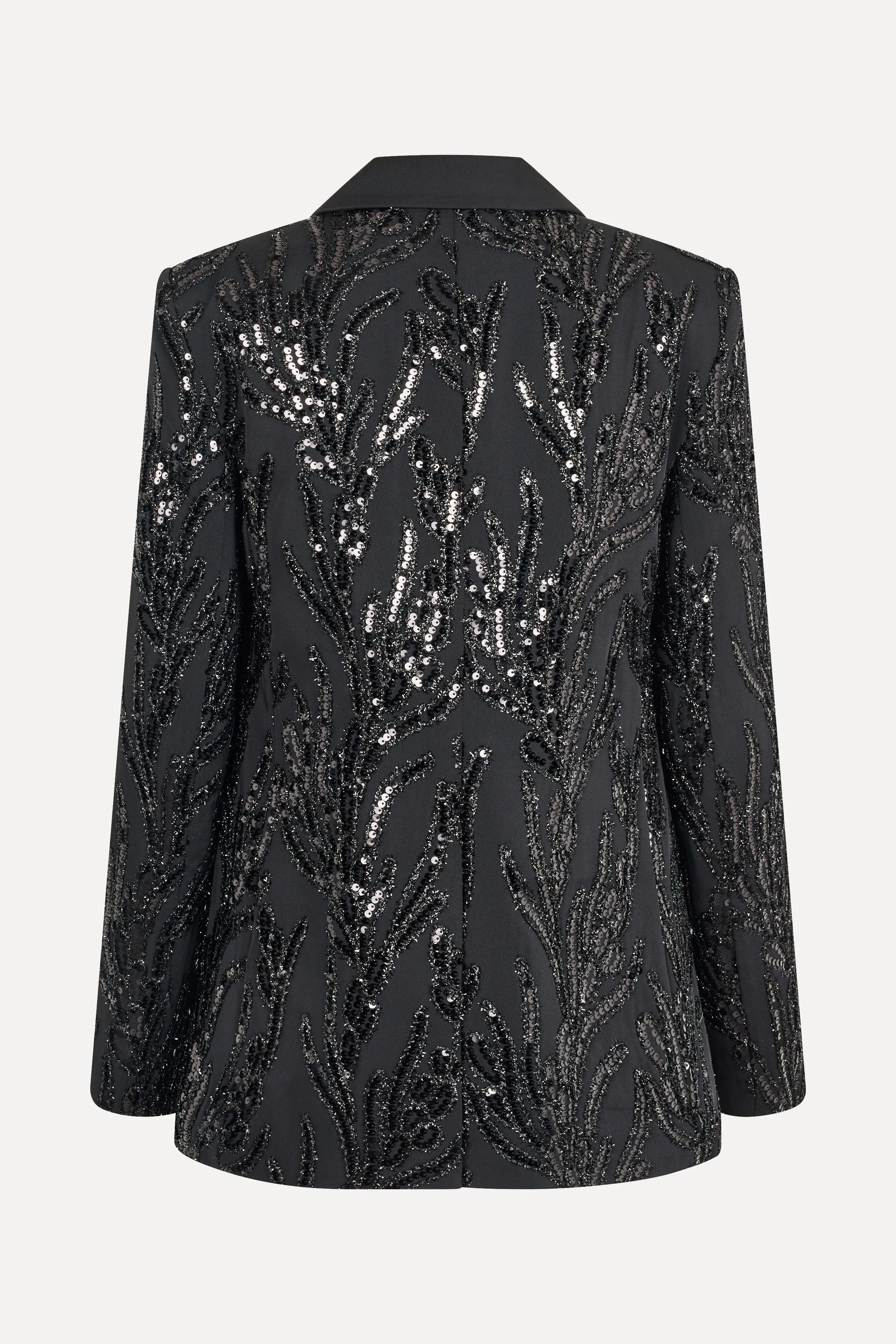 Long Sleeve Fitted Blazer - Abstract Embellishment