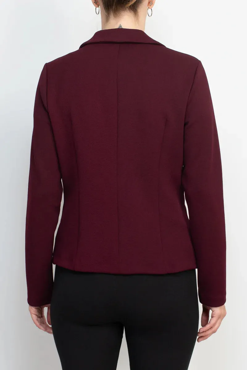 Long Slevee Crop Blazer Deep Wine