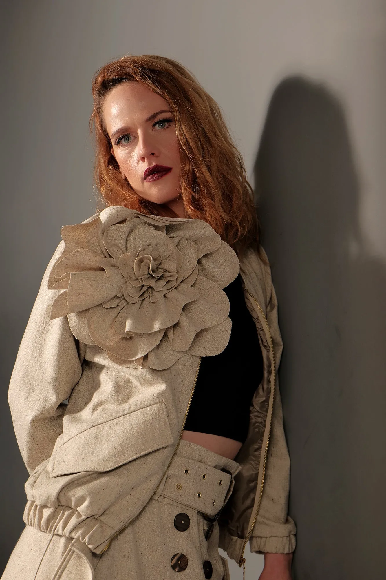 LUCY BOMBER JACKET with flowers