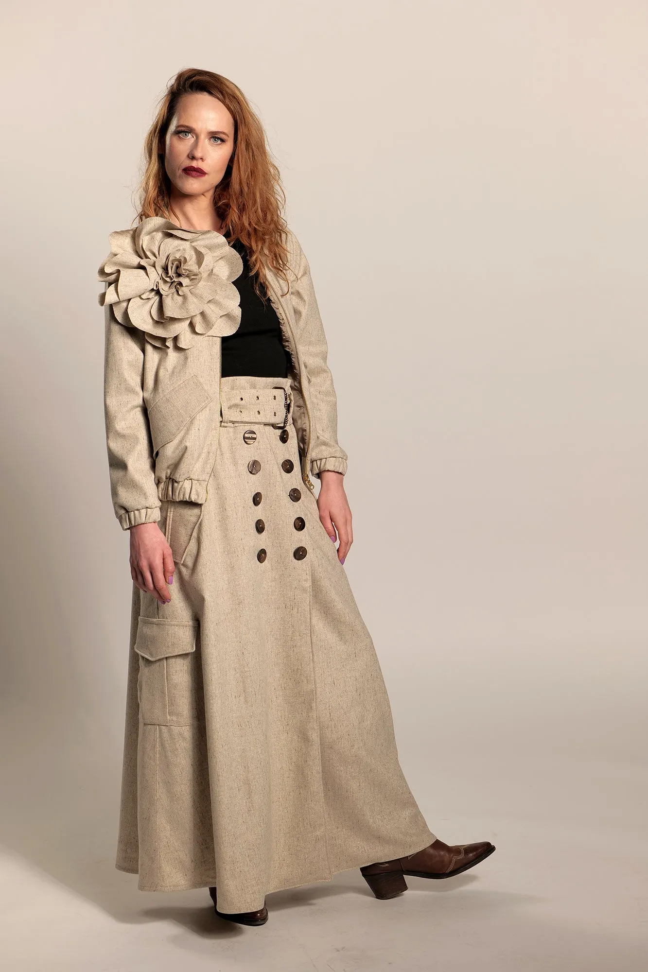 LUCY BOMBER JACKET with flowers