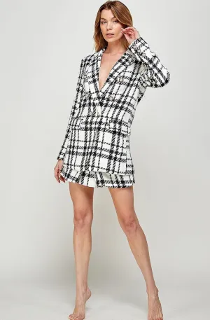 Luxy Elegant Plaid Blazer