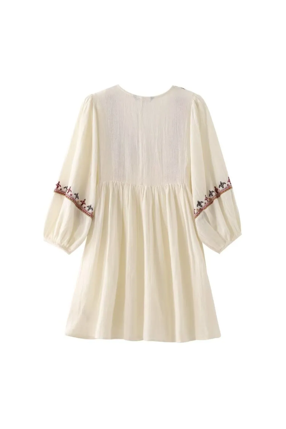 'Lydia' Casual Patchwork Embroidered Mini Dress