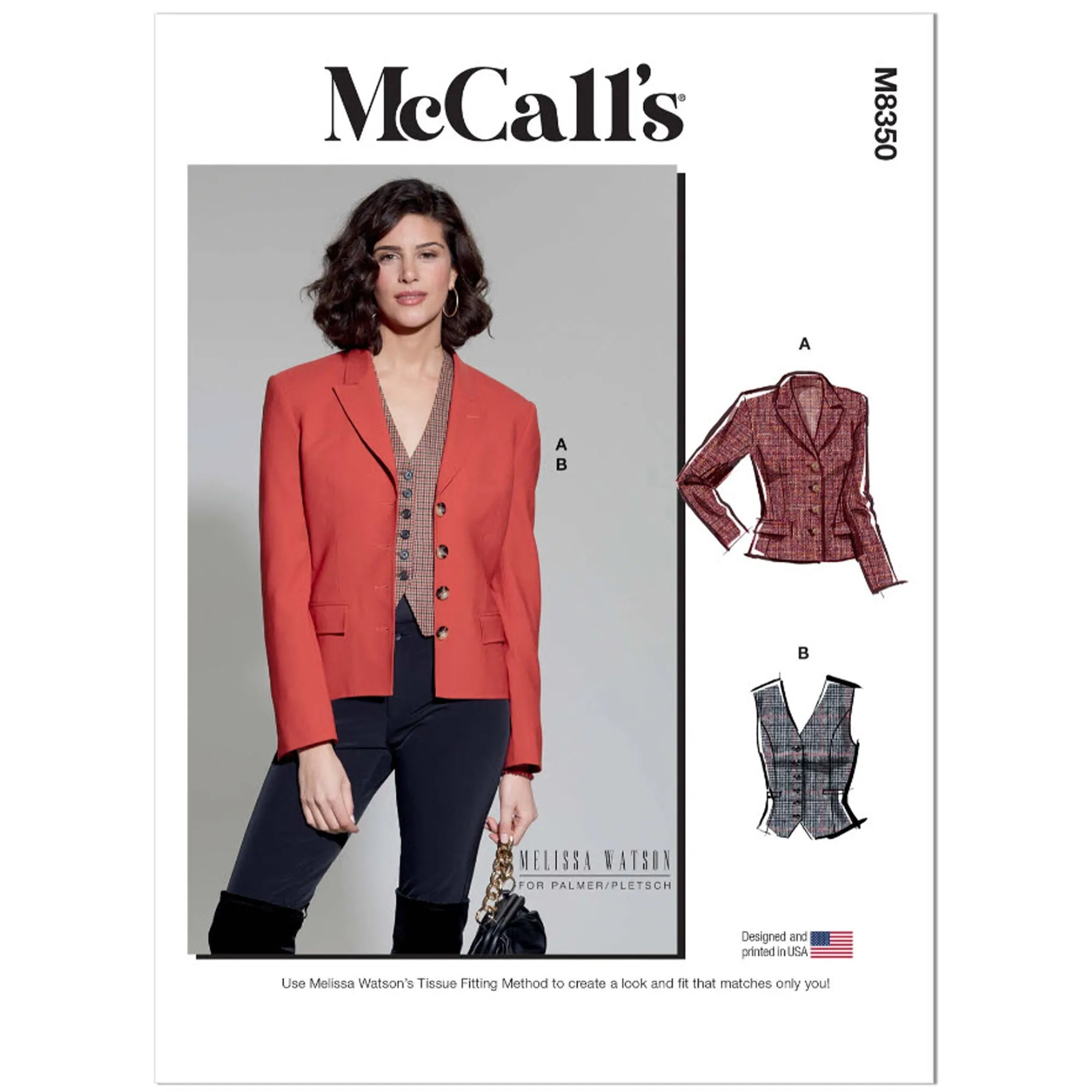 M8350 Misses' Blazer and Vest by Melissa Watson (6-8-10-12-14)