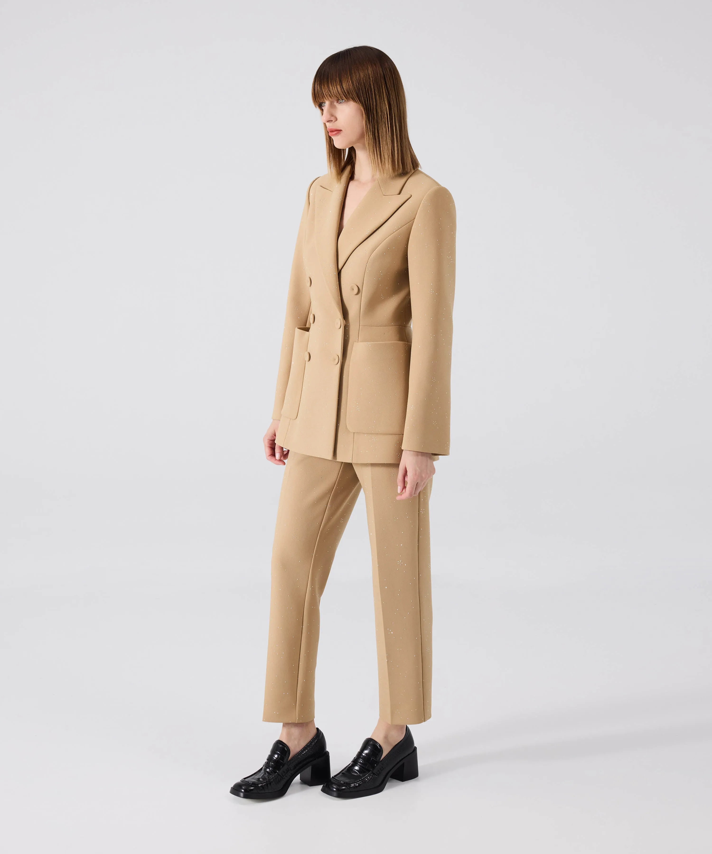 Machka Hotfix Printed Blazer
 Natural