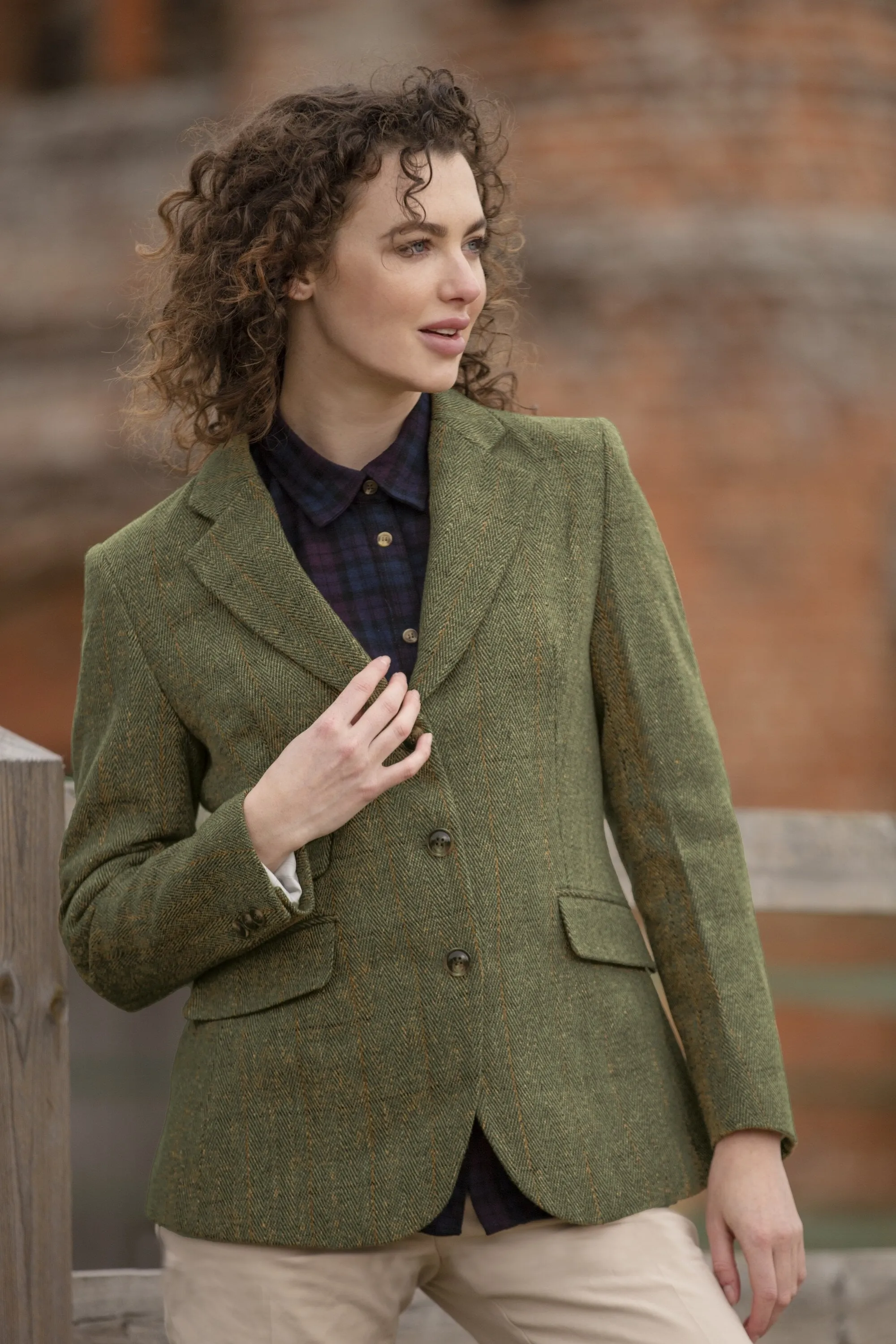 Mayland ladies hacking jacket, tweed, mørk grøn