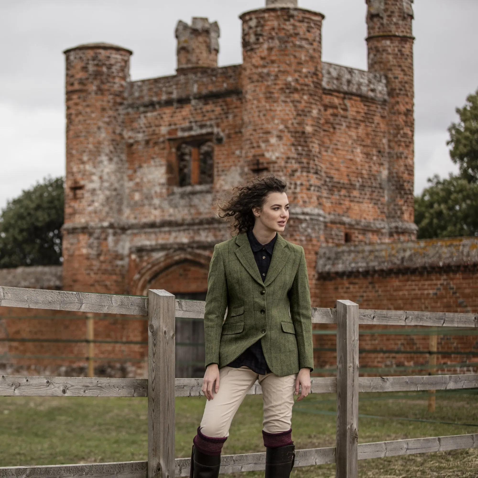 Mayland ladies hacking jacket, tweed, mørk grøn