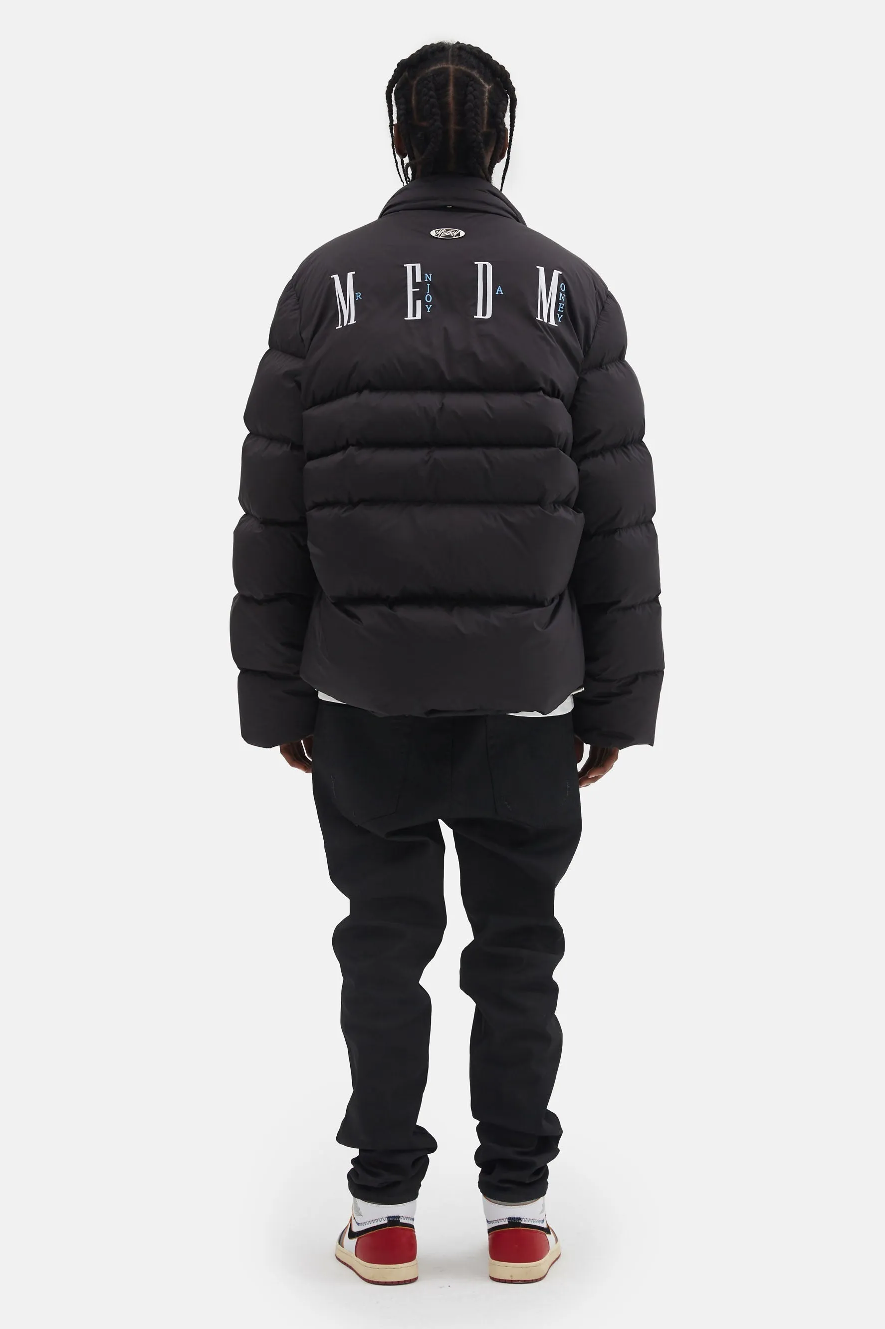 MEDM EMBROIDERED LOGO PUFFER JACKET