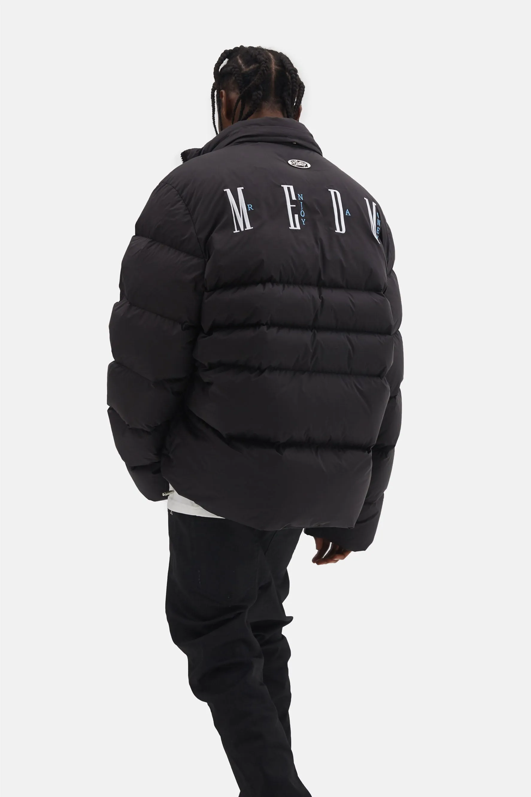 MEDM EMBROIDERED LOGO PUFFER JACKET