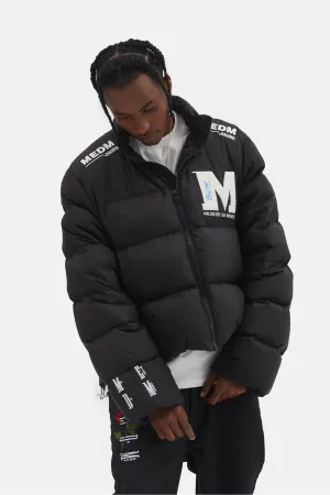 MEDM EMBROIDERED LOGO PUFFER JACKET