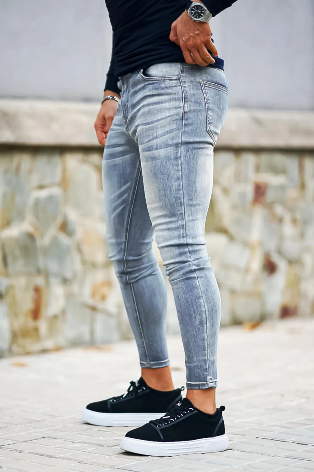 Men's Blue Skinny Jean - High Waist