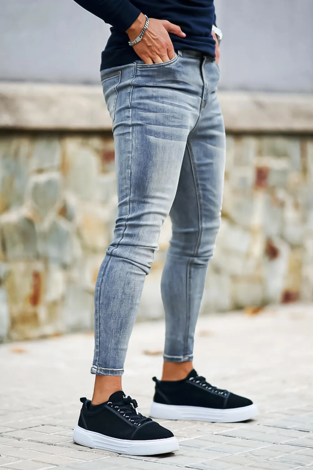 Men's Blue Skinny Jean - High Waist