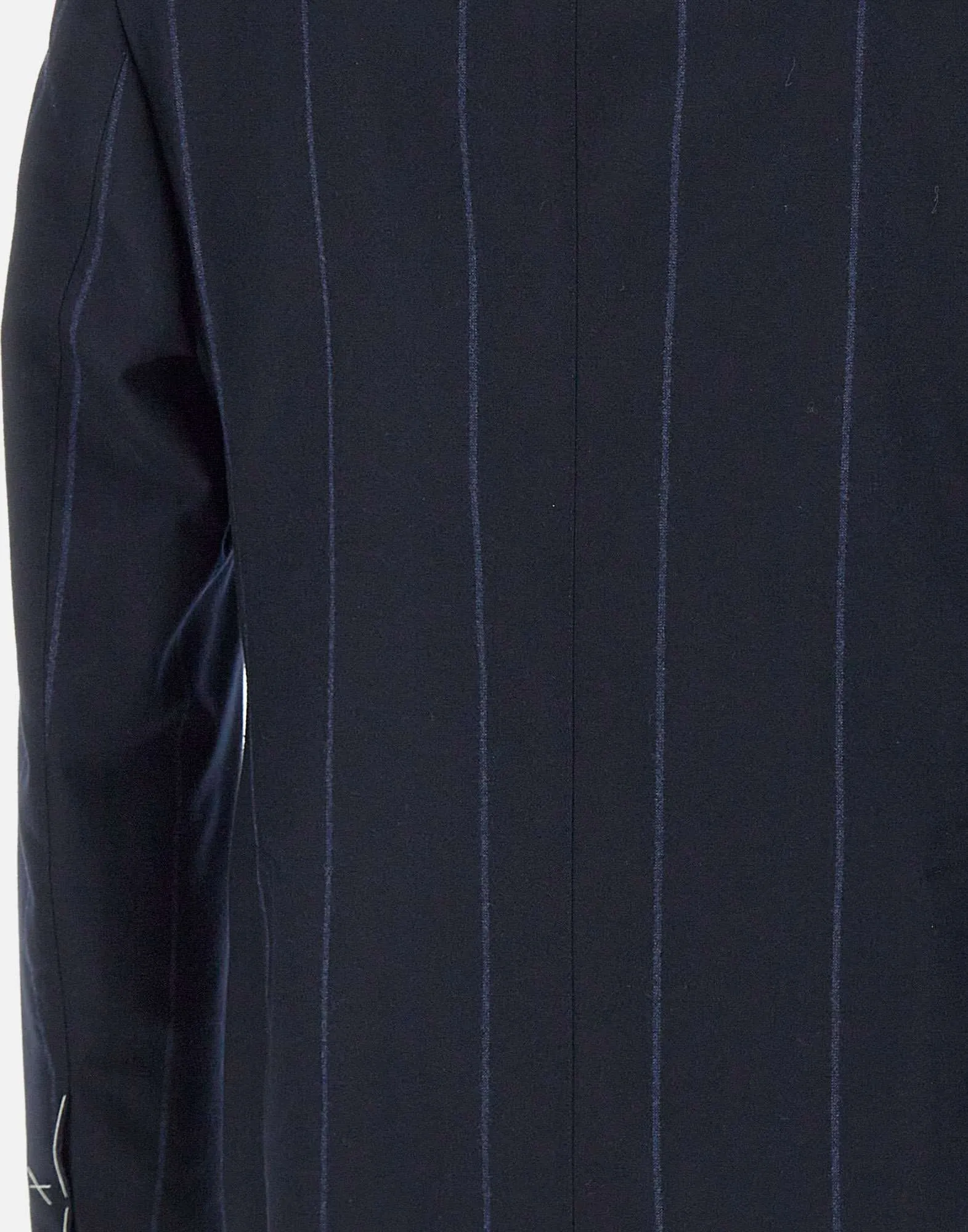 Men's Blue Wool Blazer with Stripes