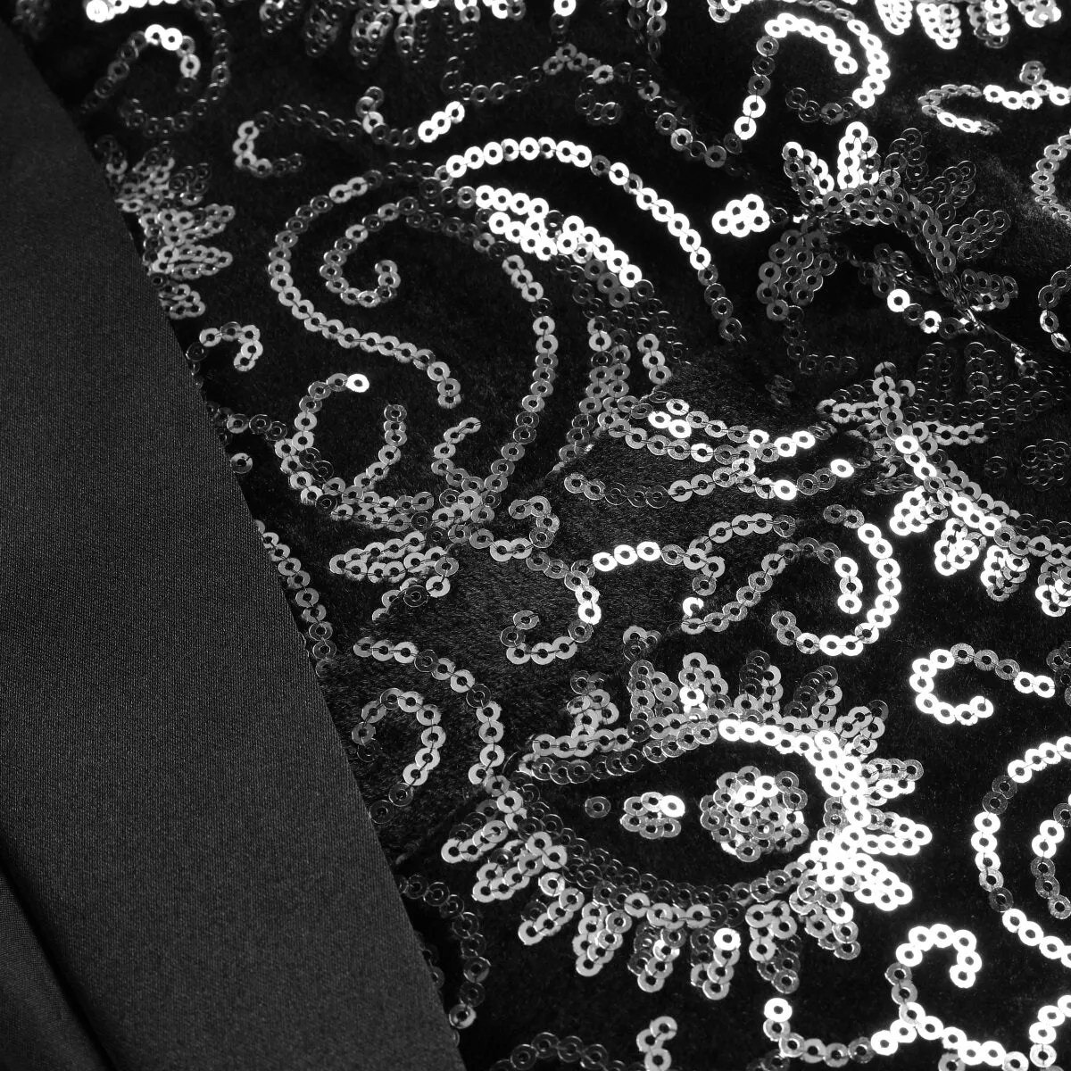 Men's Floral Sequined Single-Breasted Blazer Silver