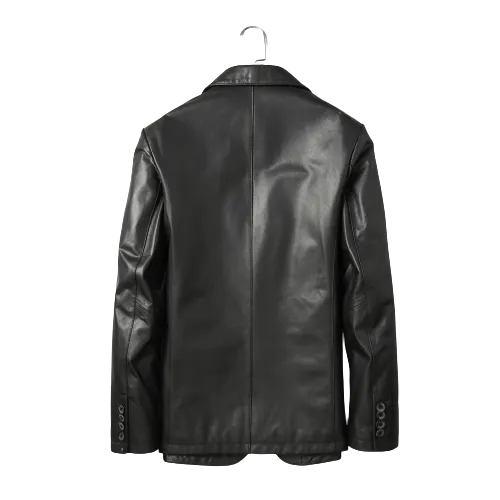 Mens Zyair Front Button Genuine Lambskin Leather Blazer