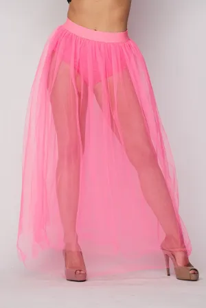Mesh Pleated Skirt W/underwire
