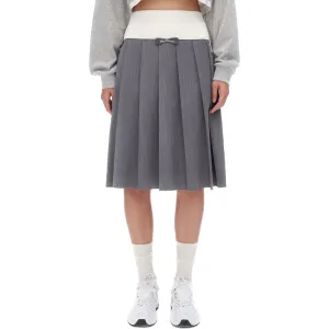 Mid-length Pleated Skirt in Grey