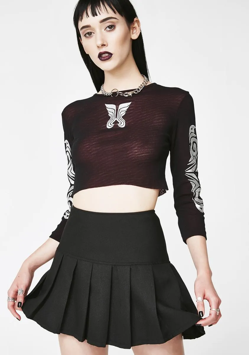 Midnight Pleated Mini Skirt