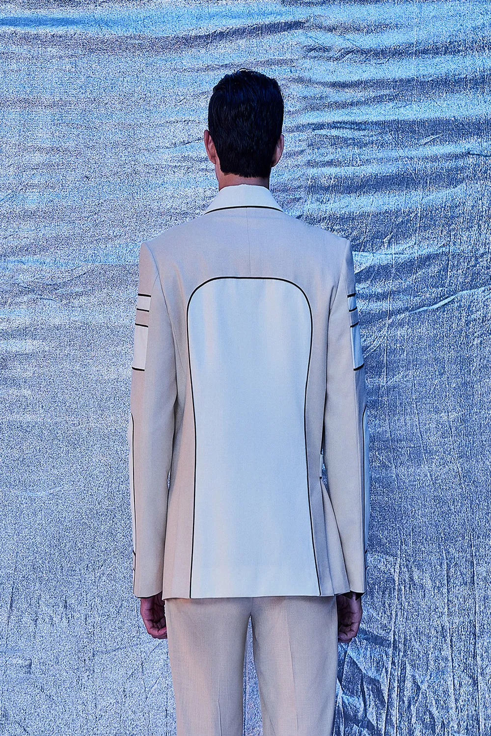Mock Layered Tie Up Blazer