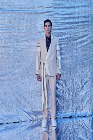 Mock Layered Tie Up Blazer