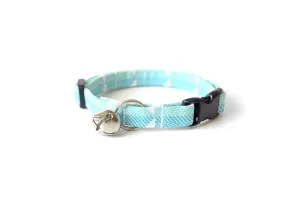 Modern Light Blue & White Cat Collar