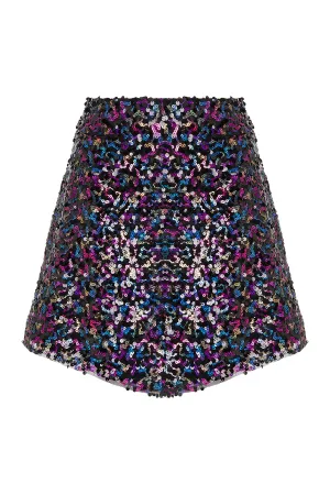 Multicolor Sequined Skirt