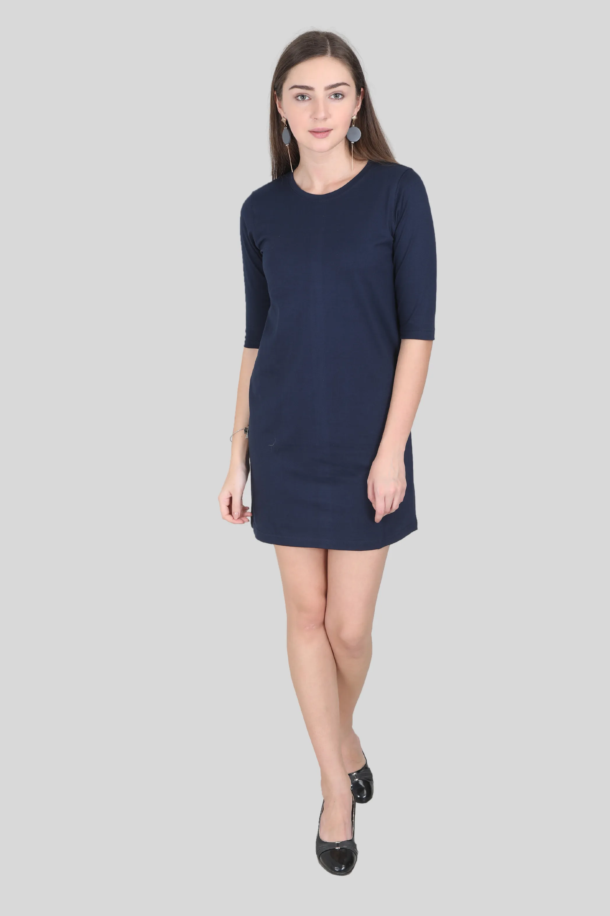 Navy Blue T-shirt Dress for women