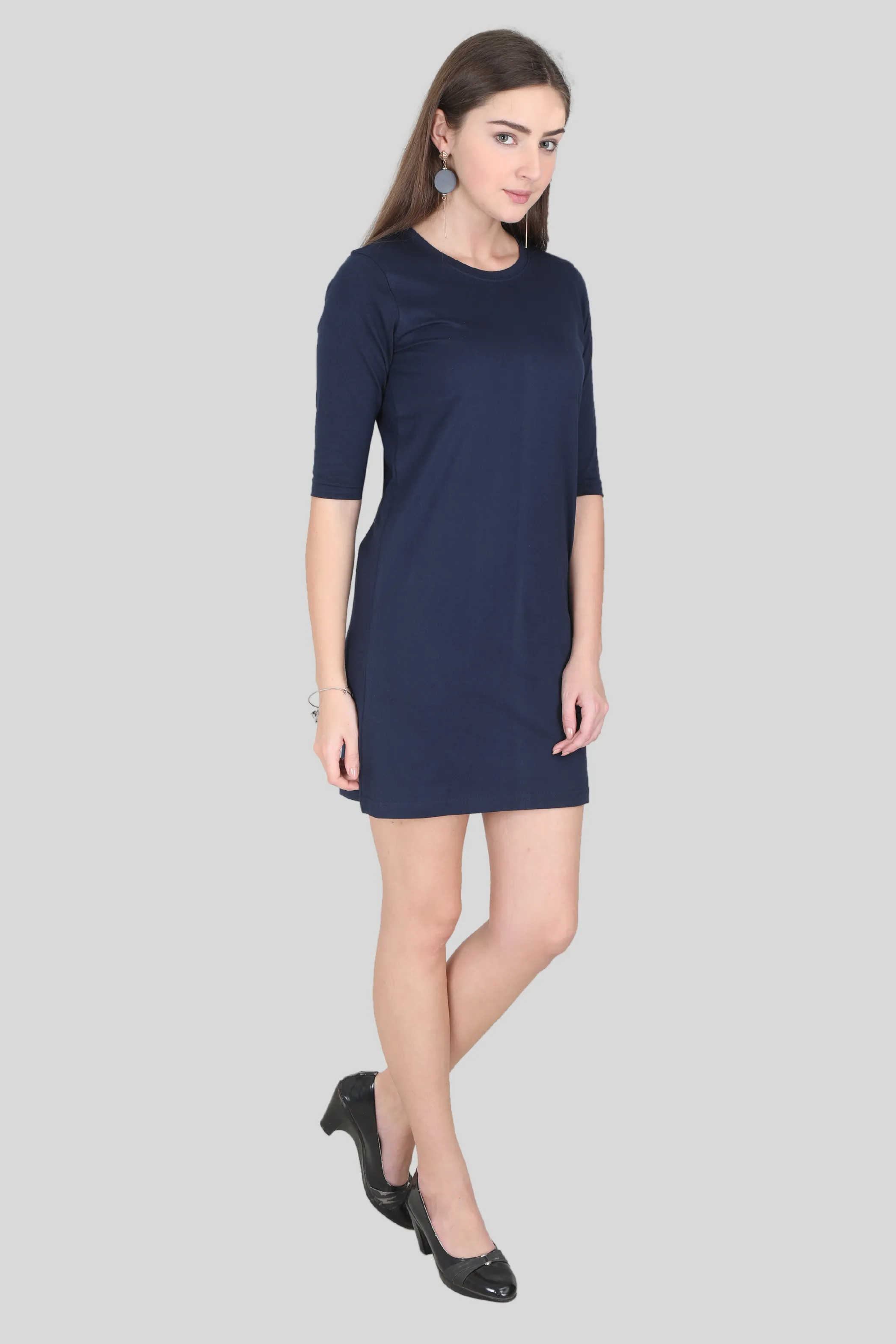 Navy Blue T-shirt Dress for women